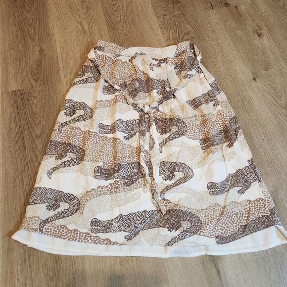 Anthropologie Dresses & Skirts - Anthropologie Porridge Getaway Printed Skirt Medium Alligator Pockets Zookeeper